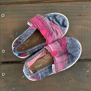 Toms Pink and Blue Sneakers Casual Slip-On
